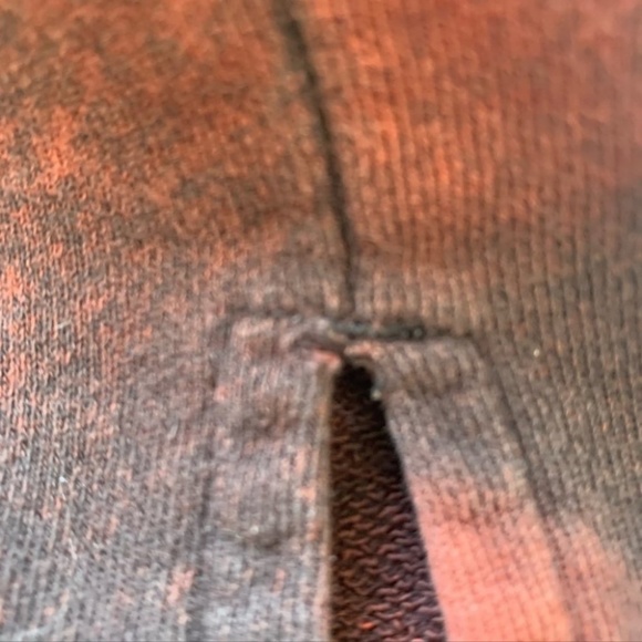 4/$20 Oversized 3/4 sleeve long sweatshirt reverse tye die black brown orange - Picture 5 of 6